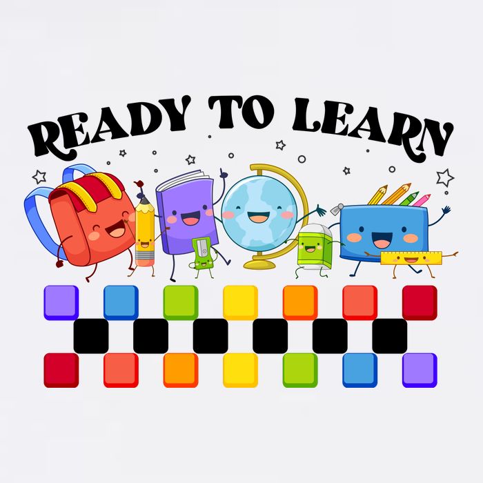 Cute Funny Ready To Learn Back To School Garment-Dyed Sweatshirt