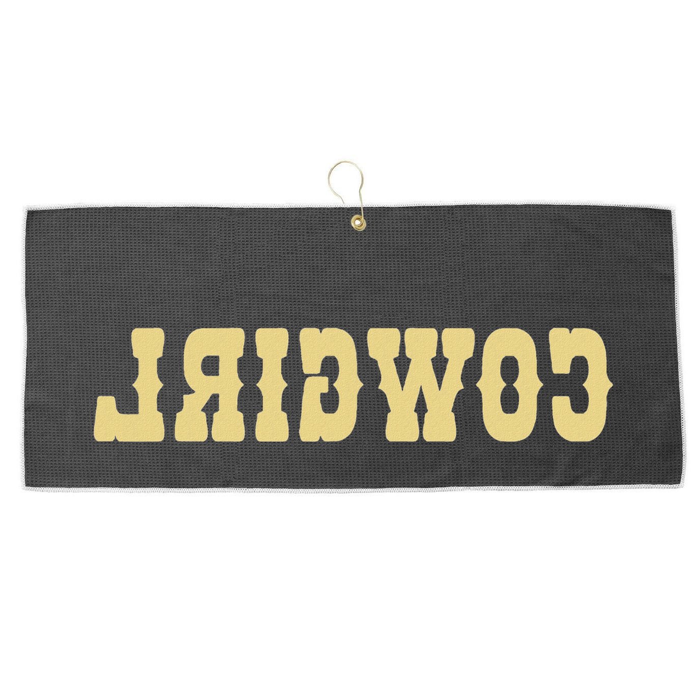 Country Funny Reverse Cowgirl Large Microfiber Waffle Golf Towel
