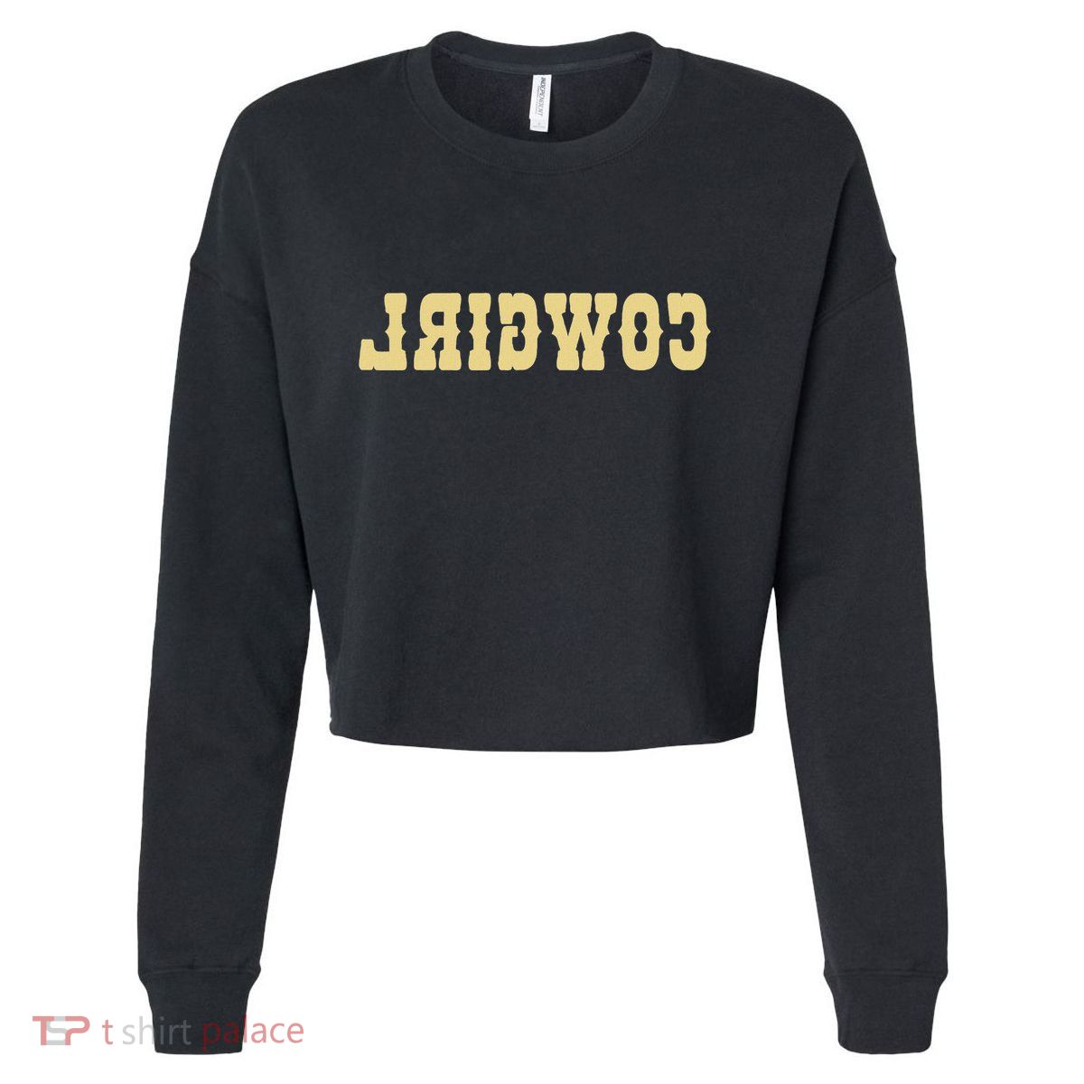 Country Funny Reverse Cowgirl Cropped Pullover Crew