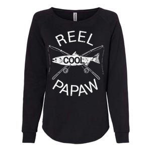 Cute Fishing Reel Cool Papaw Papa Dad Gift Fathers Day Grandpa Womens California Wash Sweatshirt