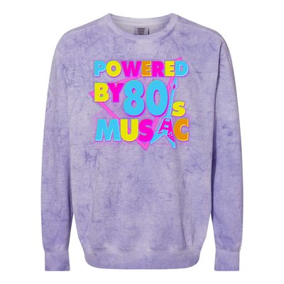 Cool Funny Retro Powered By 80's Music Colorblast Crewneck Sweatshirt