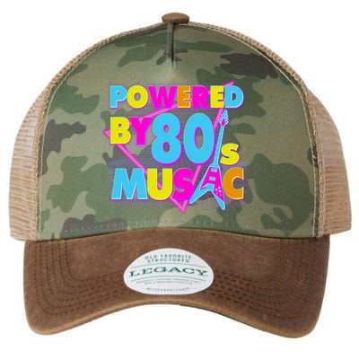 Cool Funny Retro Powered By 80's Music Legacy Tie Dye Trucker Hat