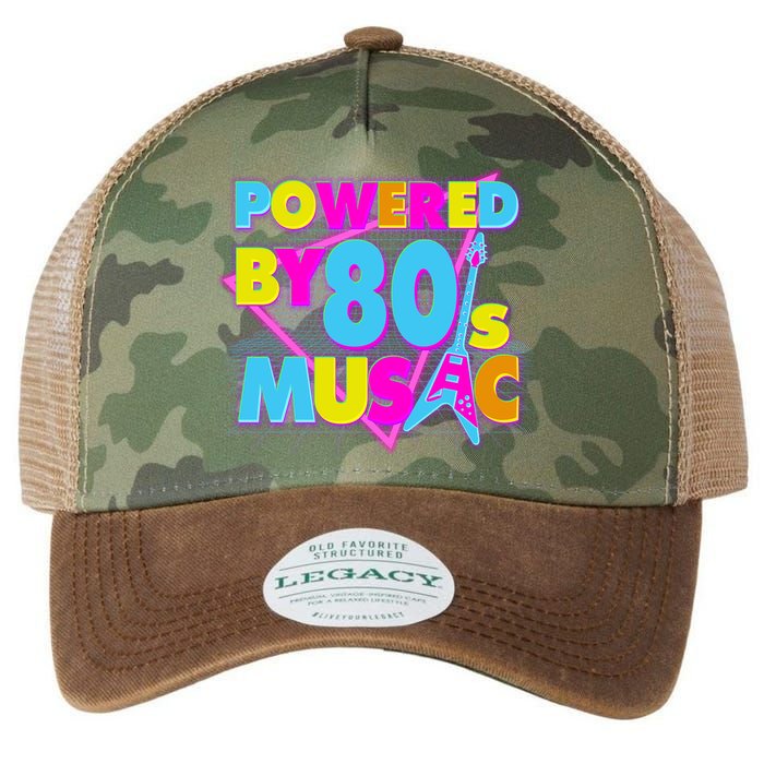 Cool Funny Retro Powered By 80's Music Legacy Tie Dye Trucker Hat