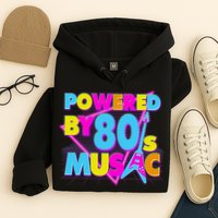 Cool Funny Retro Powered By 80's Music Hoodie