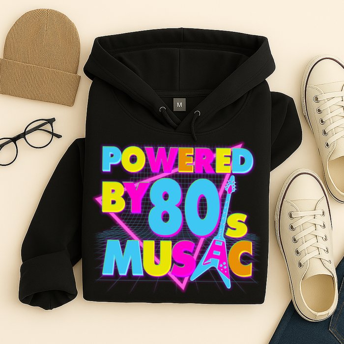Cool Funny Retro Powered By 80's Music Hoodie