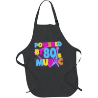 Cool Funny Retro Powered By 80's Music Full-Length Apron With Pockets