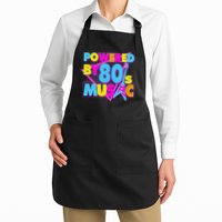 Cool Funny Retro Powered By 80's Music Full-Length Apron With Pockets