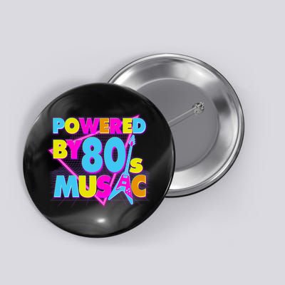 Cool Funny Retro Powered By 80's Music Button
