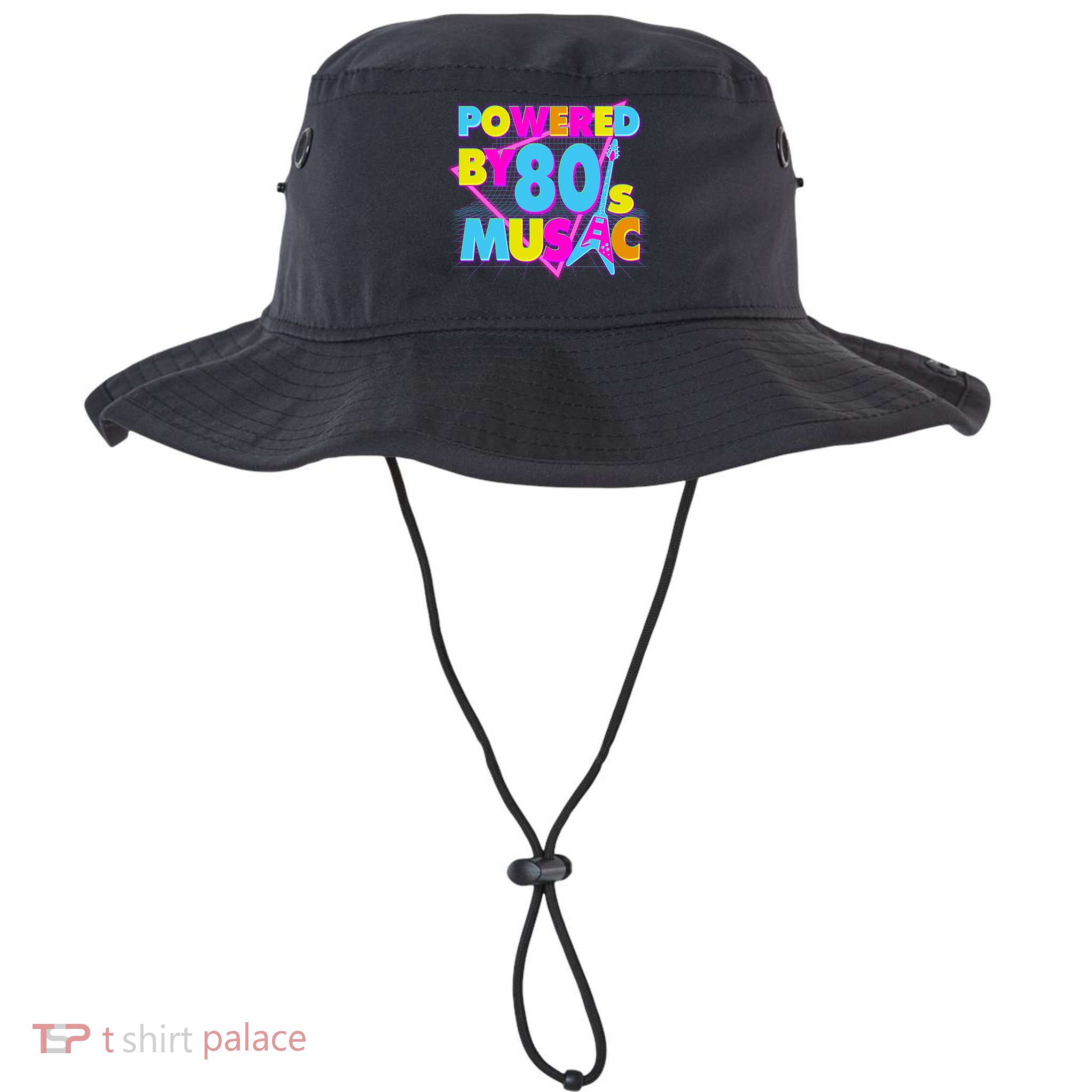 Cool Funny Retro Powered By 80's Music Bucket Hat