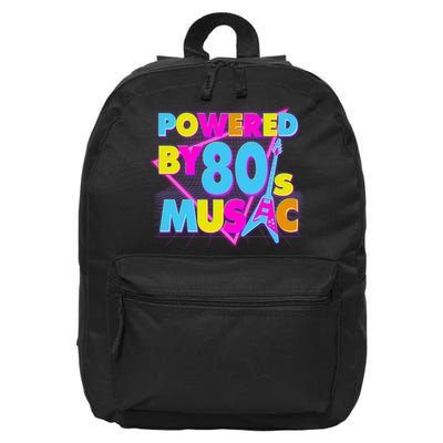 Cool Funny Retro Powered By 80's Music 16 in Basic Backpack
