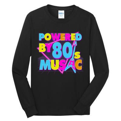 Cool Funny Retro Powered By 80's Music Tall Long Sleeve T-Shirt