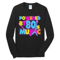 Cool Funny Retro Powered By 80's Music Tall Long Sleeve T-Shirt