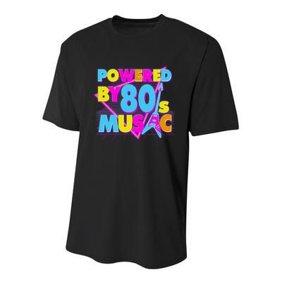 Cool Funny Retro Powered By 80's Music Youth Performance Sprint T-Shirt