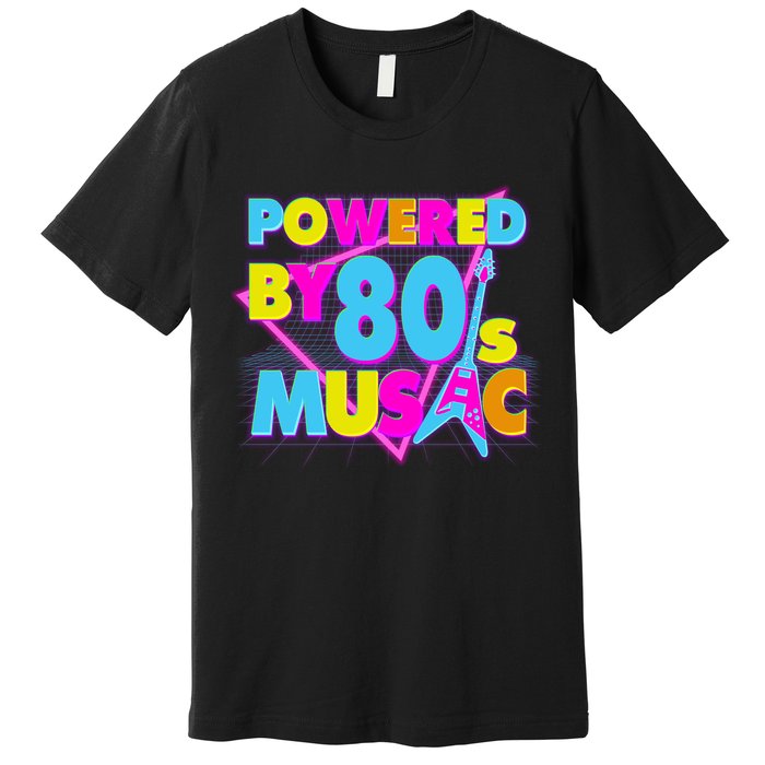 Cool Funny Retro Powered By 80's Music Premium T-Shirt