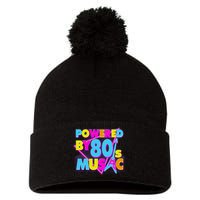 Cool Funny Retro Powered By 80's Music Pom Pom 12in Knit Beanie