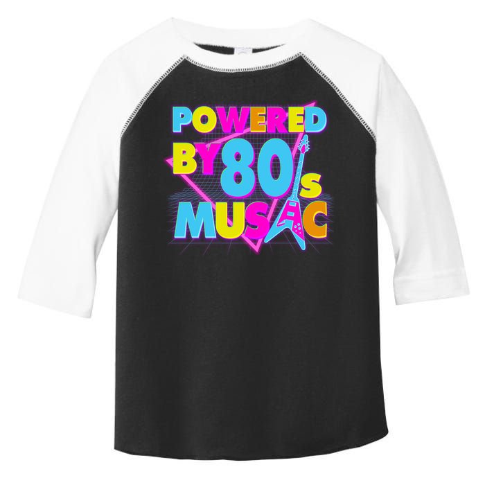 Cool Funny Retro Powered By 80's Music Toddler Fine Jersey T-Shirt