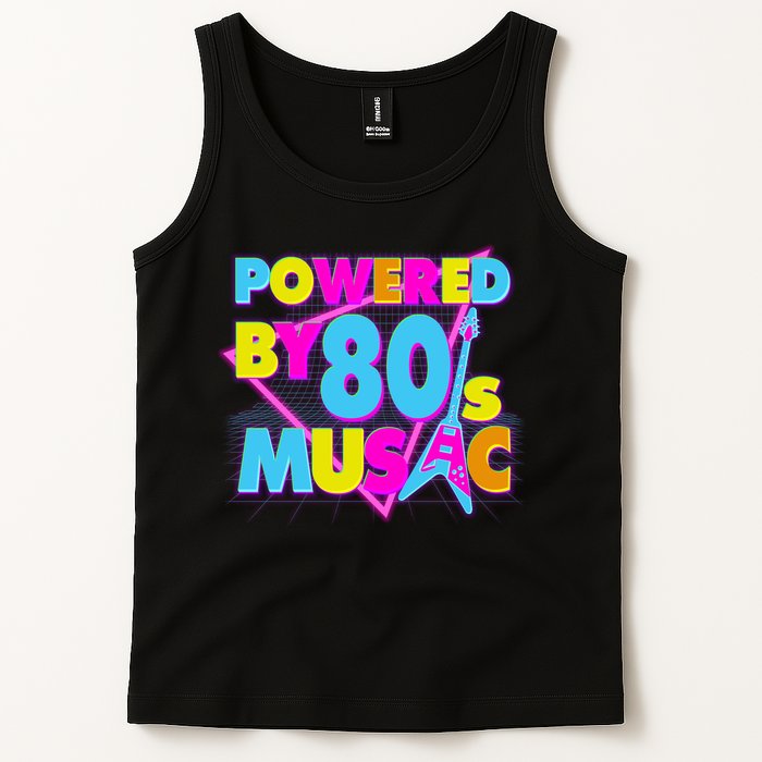 Cool Funny Retro Powered By 80's Music Tank Top