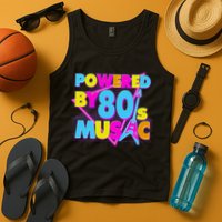 Cool Funny Retro Powered By 80's Music Tank Top