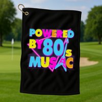 Cool Funny Retro Powered By 80's Music Golf Towel