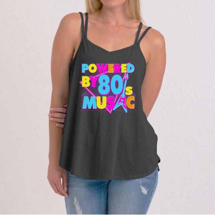 Cool Funny Retro Powered By 80's Music Women's Strappy Tank