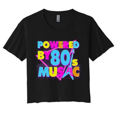 Cool Funny Retro Powered By 80's Music Crop Top