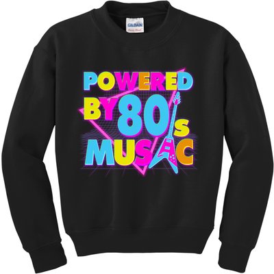 Cool Funny Retro Powered By 80's Music Kids Sweatshirt