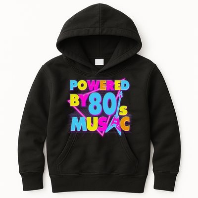 Cool Funny Retro Powered By 80's Music Kids Hoodie