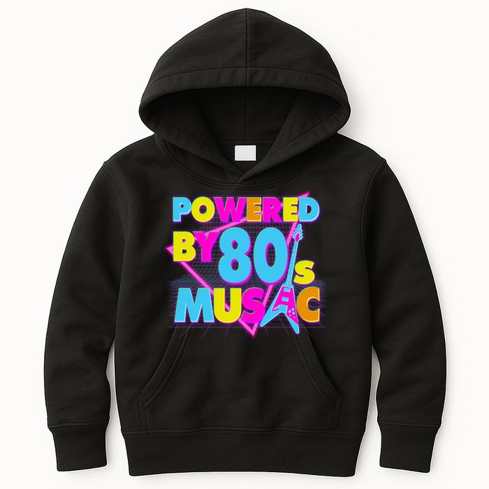 Cool Funny Retro Powered By 80's Music Kids Hoodie