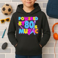 Cool Funny Retro Powered By 80's Music Kids Hoodie