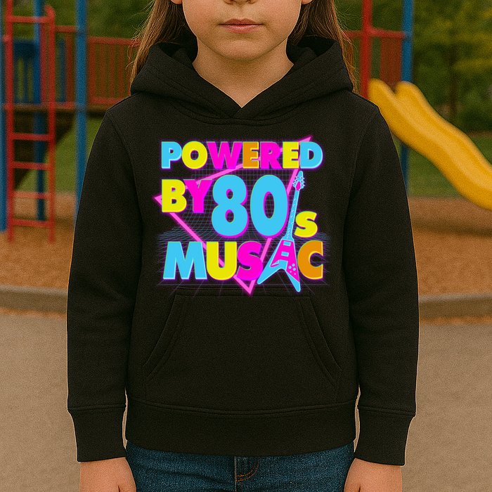 Cool Funny Retro Powered By 80's Music Kids Hoodie