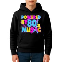 Cool Funny Retro Powered By 80's Music Kids Hoodie