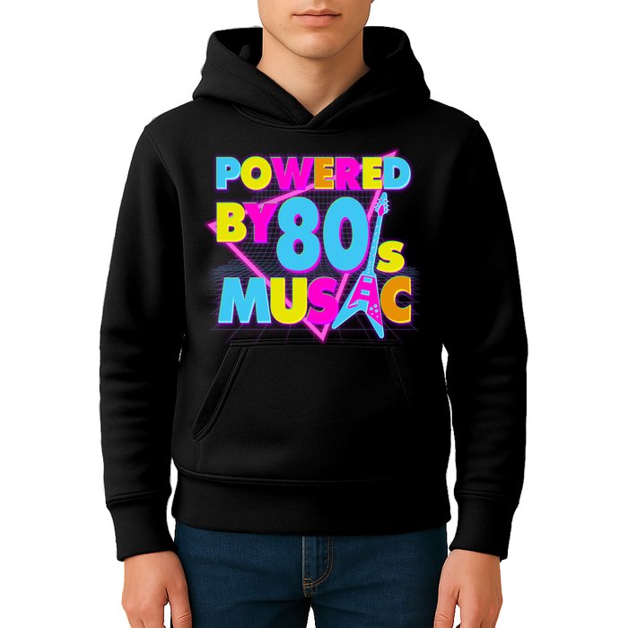 Cool Funny Retro Powered By 80's Music Kids Hoodie