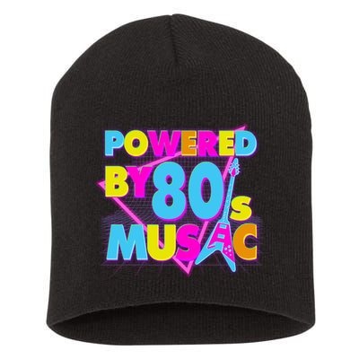 Cool Funny Retro Powered By 80's Music Short Acrylic Beanie