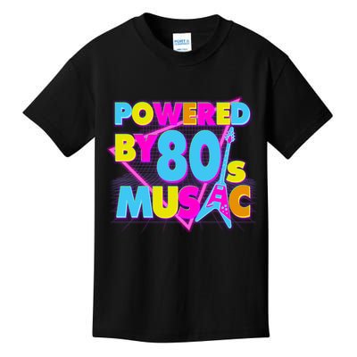 Cool Funny Retro Powered By 80's Music Kids T-Shirt