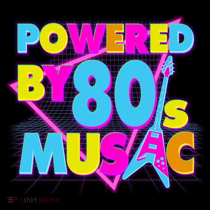 Cool Funny Retro Powered By 80's Music Kids T-Shirt