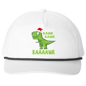 Cute Fa Ra Ra Rawr Santa Claus T Rex Dinosaur Christmas Day Great Gift Snapback Five-Panel Rope Hat