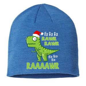 Cute Fa Ra Ra Rawr Santa Claus T Rex Dinosaur Christmas Day Great Gift Sustainable Beanie