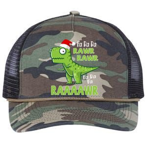 Cute Fa Ra Ra Rawr Santa Claus T Rex Dinosaur Christmas Day Great Gift Retro Rope Trucker Hat Cap