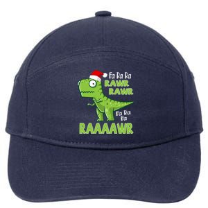 Cute Fa Ra Ra Rawr Santa Claus T Rex Dinosaur Christmas Day Great Gift 7-Panel Snapback Hat