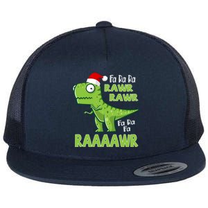 Cute Fa Ra Ra Rawr Santa Claus T Rex Dinosaur Christmas Day Great Gift Flat Bill Trucker Hat