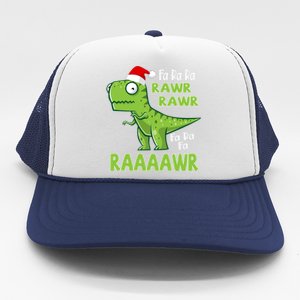 Cute Fa Ra Ra Rawr Santa Claus T Rex Dinosaur Christmas Day Great Gift Trucker Hat