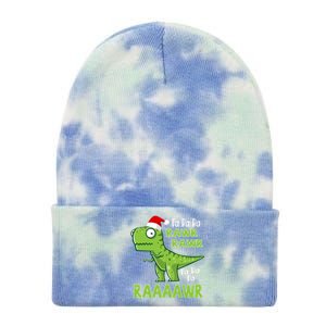 Cute Fa Ra Ra Rawr Santa Claus T Rex Dinosaur Christmas Day Great Gift Tie Dye 12in Knit Beanie