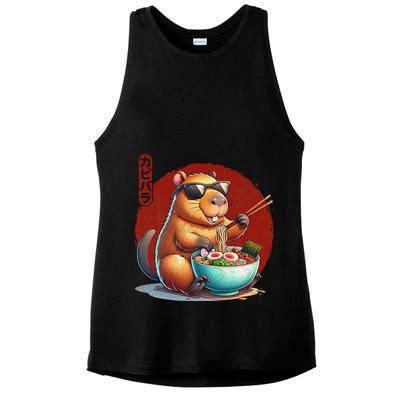 Capybara Funny Ramen Capybara Rodent Kawaii Anime Ladies PosiCharge Tri-Blend Wicking Tank