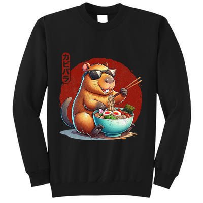 Capybara Funny Ramen Capybara Rodent Kawaii Anime Sweatshirt