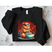 Capybara Funny Ramen Capybara Rodent Kawaii Anime Sweatshirt