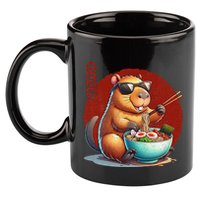 Capybara Funny Ramen Capybara Rodent Kawaii Anime 11oz C Handle Ceramic Mug