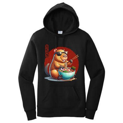Capybara Funny Ramen Capybara Rodent Kawaii Anime Women's Pullover Hoodie