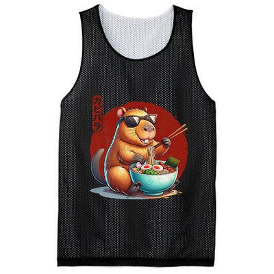 Capybara Funny Ramen Capybara Rodent Kawaii Anime Mesh Reversible Basketball Jersey Tank