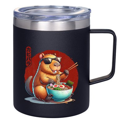 Capybara Funny Ramen Capybara Rodent Kawaii Anime 12oz Stainless Steel Coffee Mug