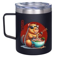 Capybara Funny Ramen Capybara Rodent Kawaii Anime 12oz Stainless Steel Coffee Mug